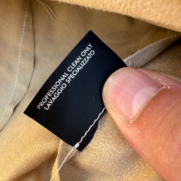 Gucci Suede blouse button snap Size 38 Women's Tailored Fit western classic tan - Picture 9 of 11